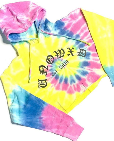 TIE DYE CROP HOODIE